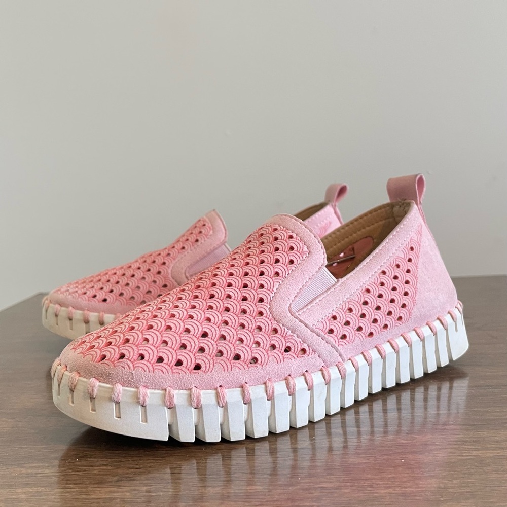Ilse Jacobsen Tulip Pink Girl Slip On Sneakers Flats 33 - Picture 2 of 8